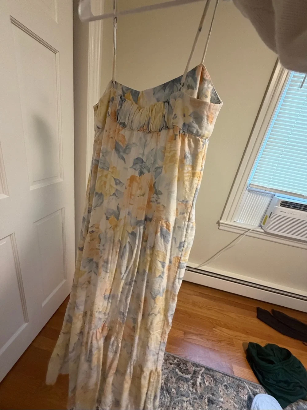 Abercrombie & Fitch Cream Floral Spaghetti-Strap Maxi Dress